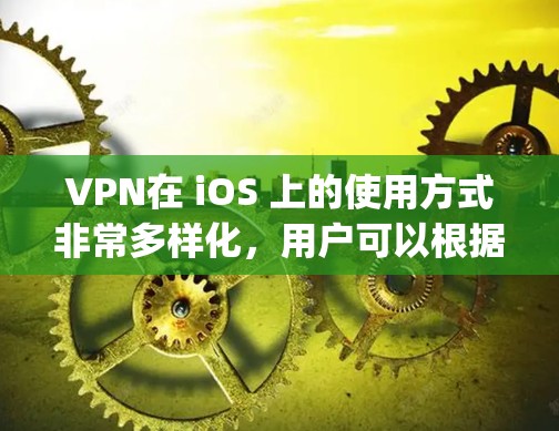 VPN在 iOS 上的使用方式非常多样化，用户可以根据自己的需求选择合适的VPN服务。以下是一些 commonly used VPN 在 iOS 上的应用及其使用说明